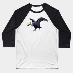 Nonbinary Pride Crow Friend Baseball T-Shirt